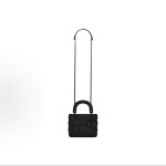 DIOR迪奥 Lady Dior 戴妃包 单肩斜挎⼿提包 迷你 ⼥款 磨砂⿊⾊